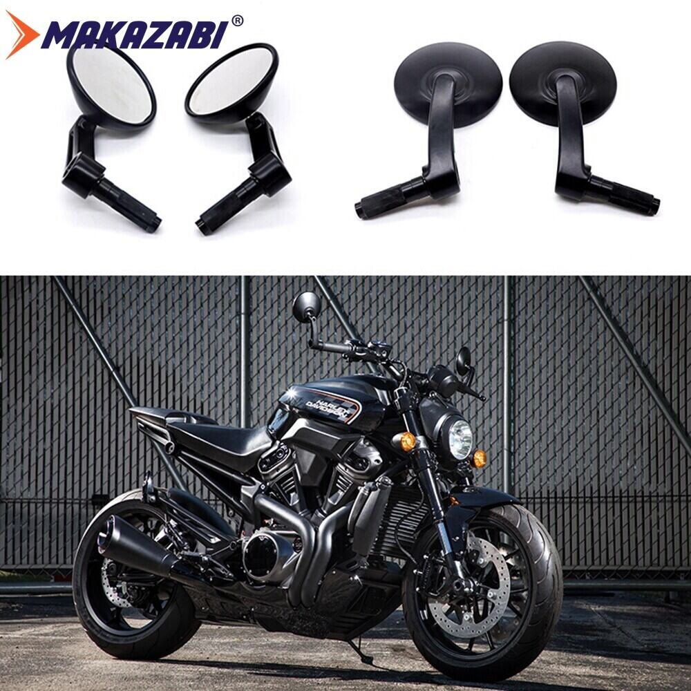 17mm Diameter Round Motorcycle Rear View Mirrors Handle Bar End Cafe Racer For SPORTSTER 883 1200 XL X48 Street 750 Honda Rebel 500 Rebel 300 Yamaha XV950R Bolt CMC Bobber 350 Husqvarna 401 Ducati Kaw