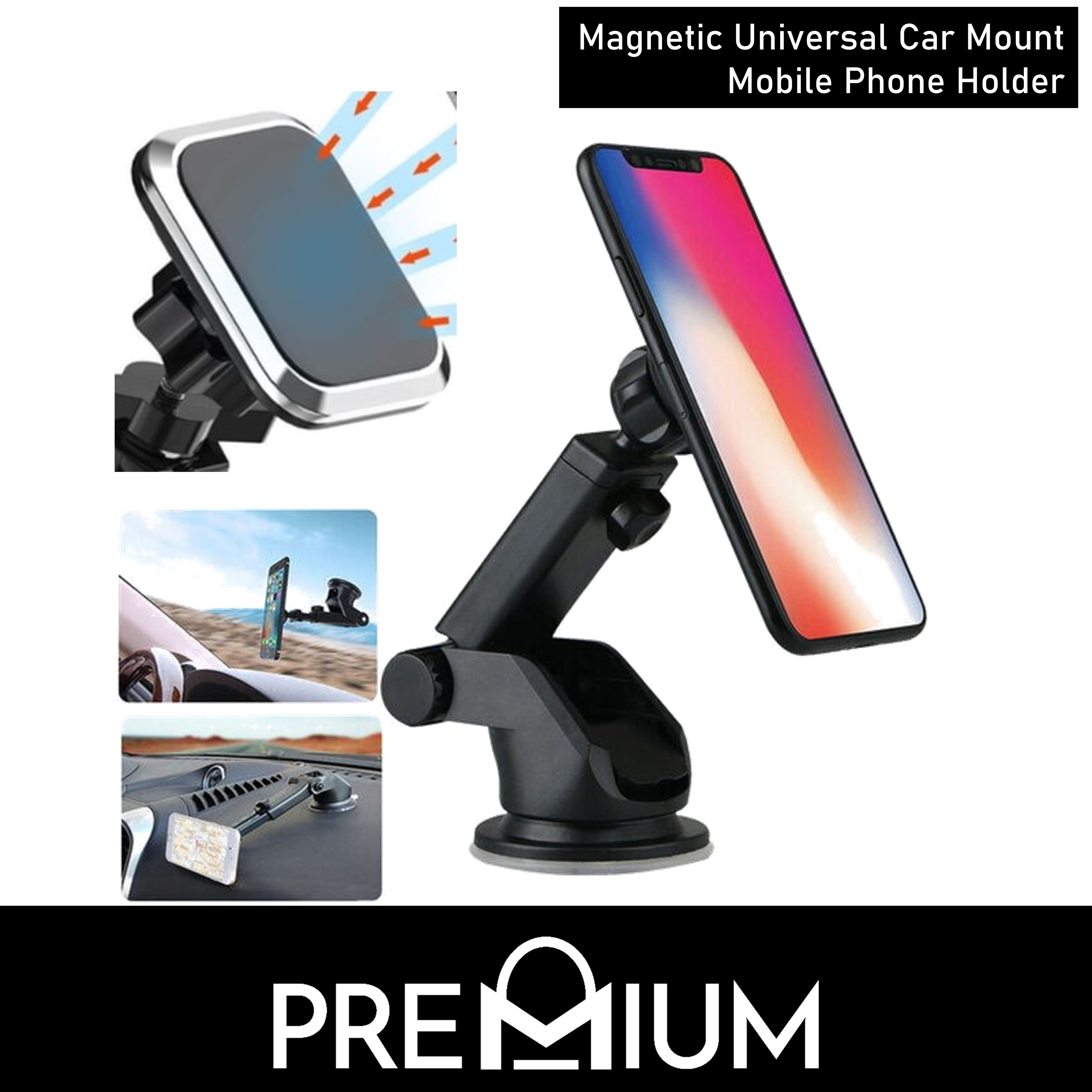 Magnetic Universal Car Mount Long Neck Phone Holder Compatible With Phone iPhone 13 12 Pro max Mini 5.4 6.7 11 Pro Max Xs Xr 8 7 6 6S Plus Samsung S22 S21 S20 Ultra S10 S9 S8 Note 10 9 8 Huawei P30 P2