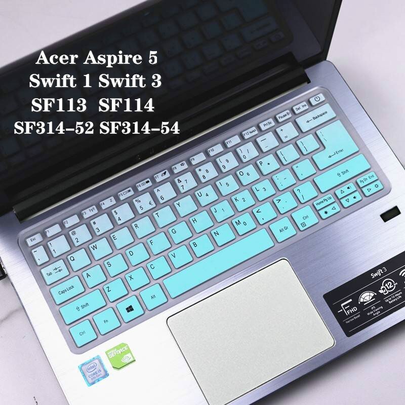 Silicone Keyboard Cover Skin Protector Guard For Acer Aspire 5 Swift 3 SF113 SF314-52 SF314-54 / Swift 1 SF114-32 14 inch i5 8250U notebook