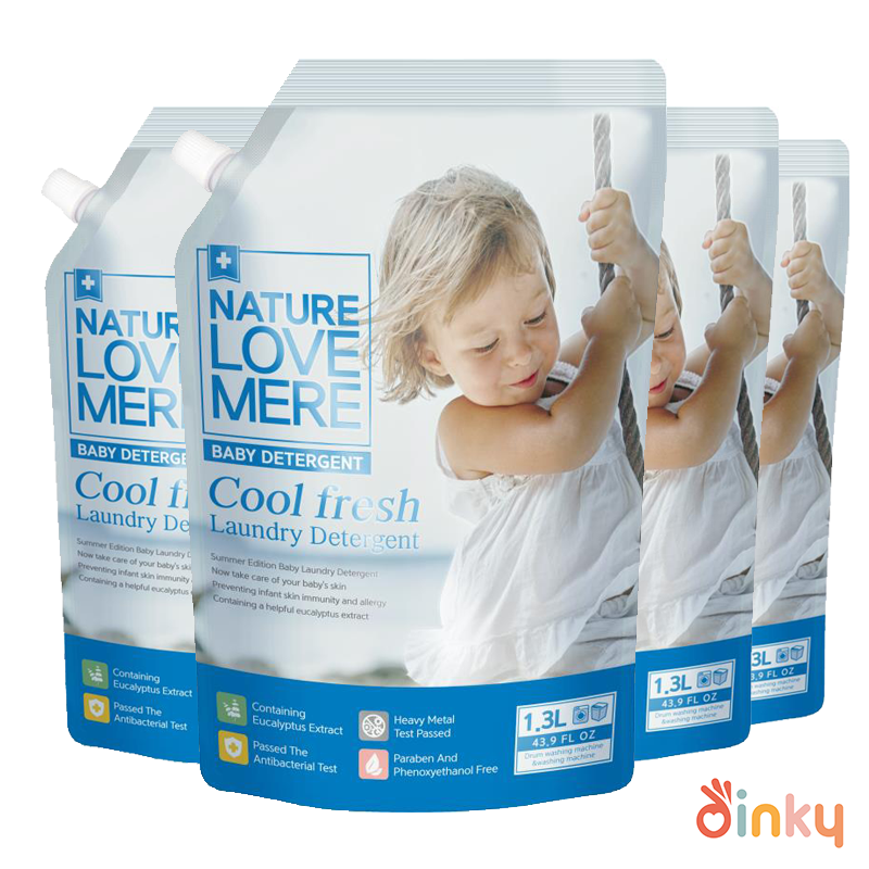 【Nature Love Mere 네이쳐러브메레】4 Refill Bundle Packs Baby Laundry Detergent Cool Fresh Korea Natural Premium Cleaning agent - by the dinky shop