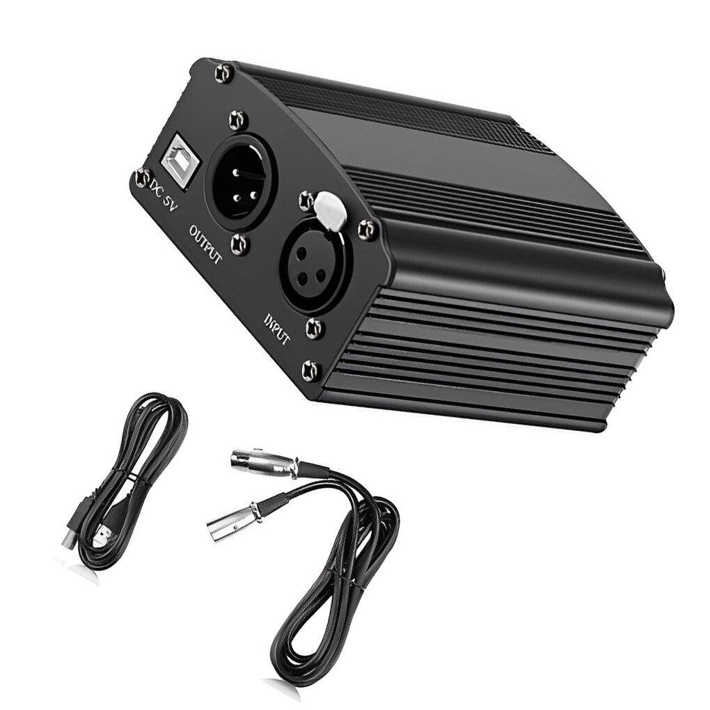 Condenser Microphone Power Supply 48V Studio Karaokes Electronic Music Recording Mic Adapter Replacement Theater