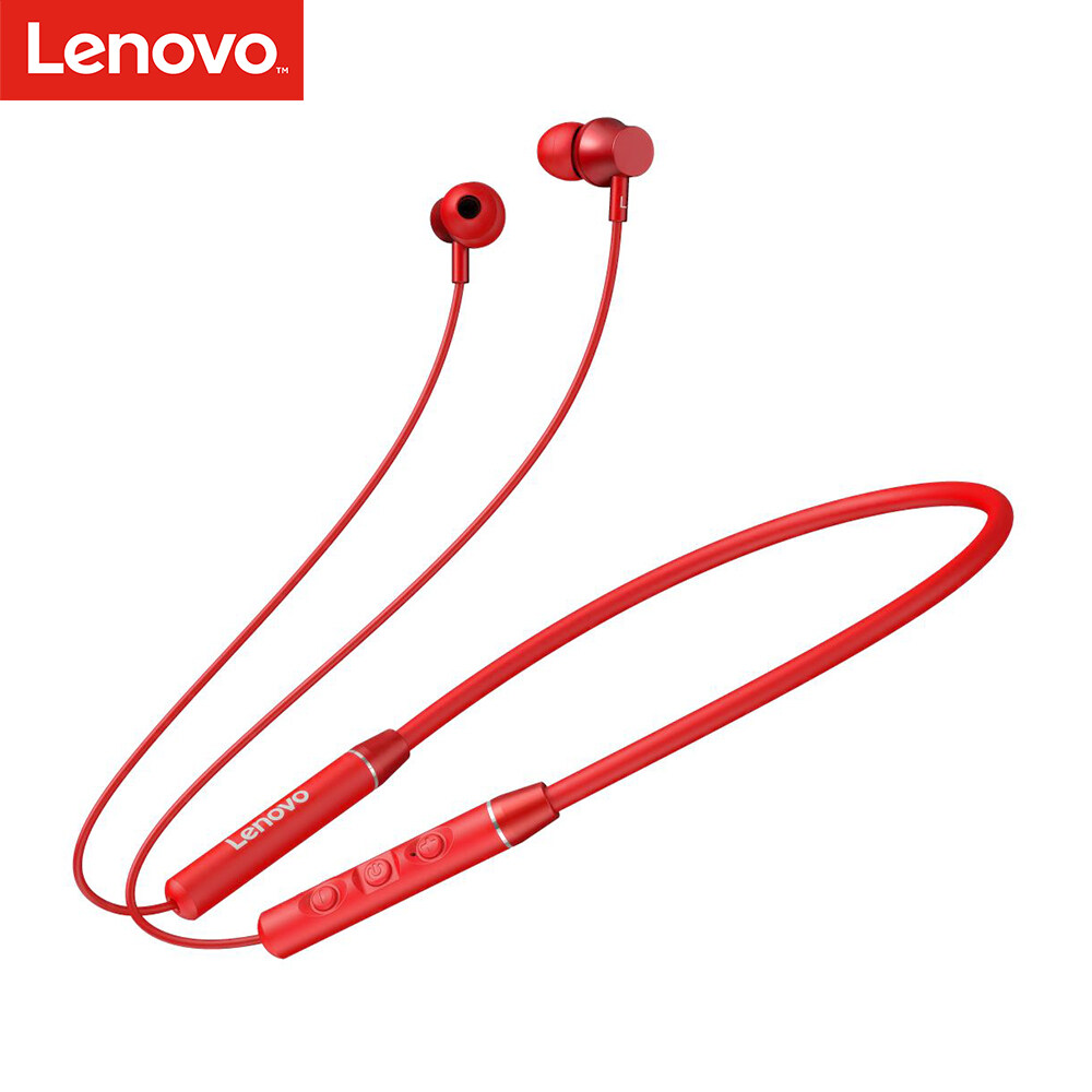 Lenovo QE03 Wireless Earphones BT5.0 Magnetic Neckband Earbuds w/Mic/8-Hour Playtime/IPX5 Waterproof/HIFI Stereo Sports Headphones for Gym Running Compatible with iOS/Android/Windows