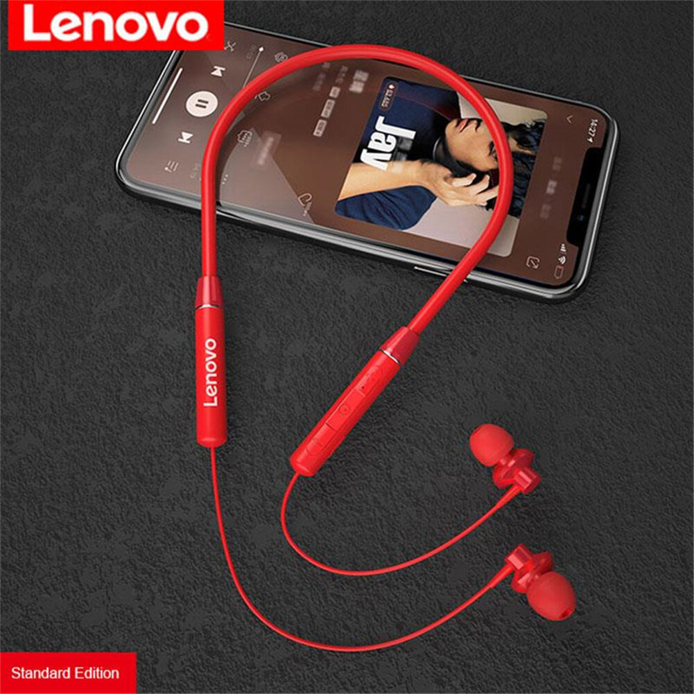 （Eprior）New For Lenovo QE03 Earphone Fone Bluetooth 5.0 Wireless Headset Magnetic Neckband Headphone IPX5 Waterproof Sport Earbuds With Noise Canceling Mic