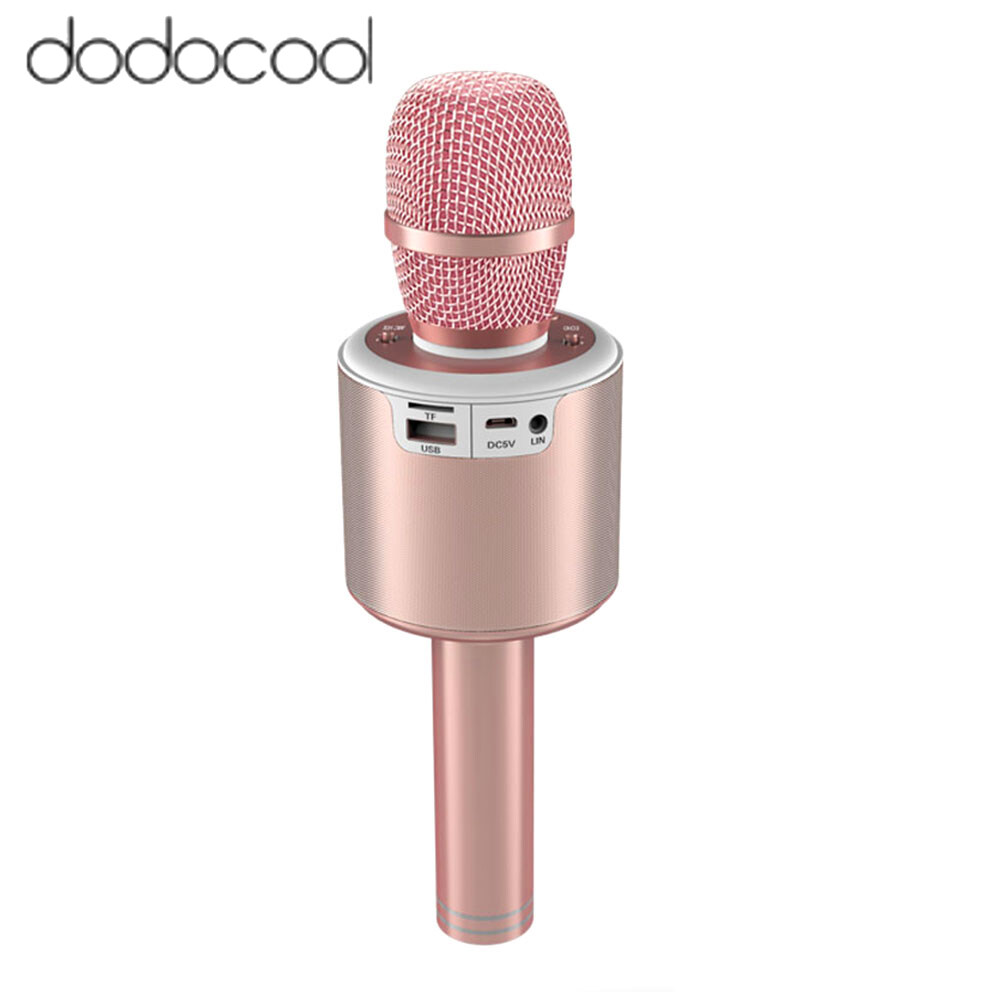 dodocool Professional N6 Wire-less BT Kara-oke Microphone with Dancing L-ED Lights 2-in-1 Portable Handheld Kara-oke Mic Speaker for Christmas Birthday Home Party KTV Replacement for i-Phone/Android S