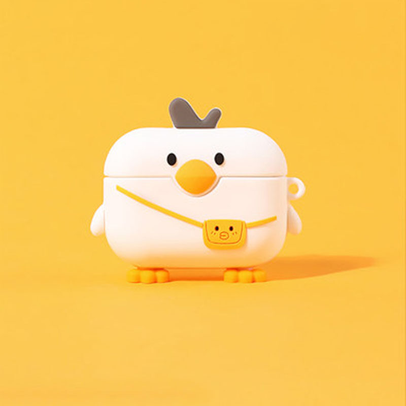 New 3D Cute Duck Earphone Case for Airpods 3 Pro Case Silicone Cartoon Dog Cover for Apple Air Pods 2 Earbuds Earpods Cases Keychain