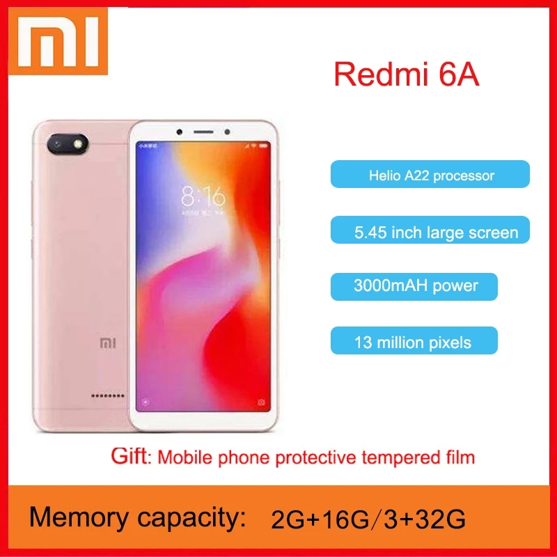 99% NEW XiaoMi Redmi 6A Redmi 6 SmartPhone 5.45" Global rom 3GB RAM 32GB ROM MTK6762M Quad Core 13.0MP Android 8.1 3000mAh 4G LTE Mobile Phone